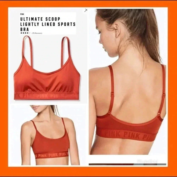 🆕PINK Victoria’s Secret Leggings & Sport Bra Set Rust XS 🆕 - Picture 3 of 8